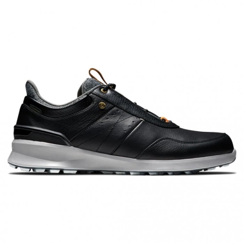 Black Men's Footjoy Golf Stratos Spikeless Golf Shoes | UK2098351