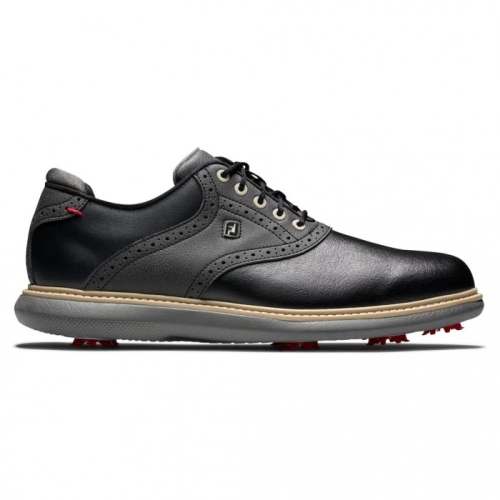 Black Men's Footjoy Golf Traditions Spiked Golf Shoes | UK6493170