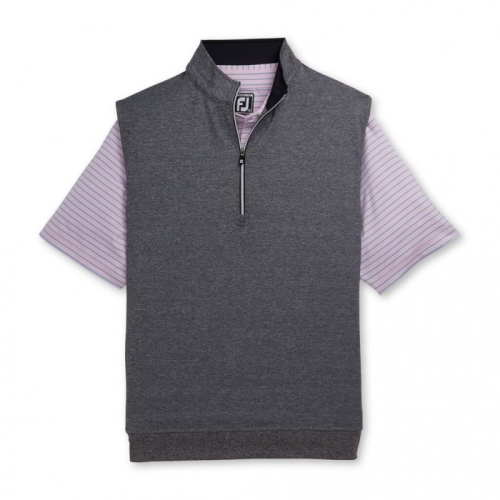 Charcoal Heather Men's Footjoy Golf Half-Zip Vest | UK5367980