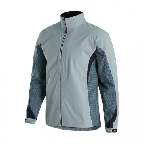 Grey / Navy + Grey Houndstooth Men's Footjoy Golf HydroLite Jacket | UK8632457