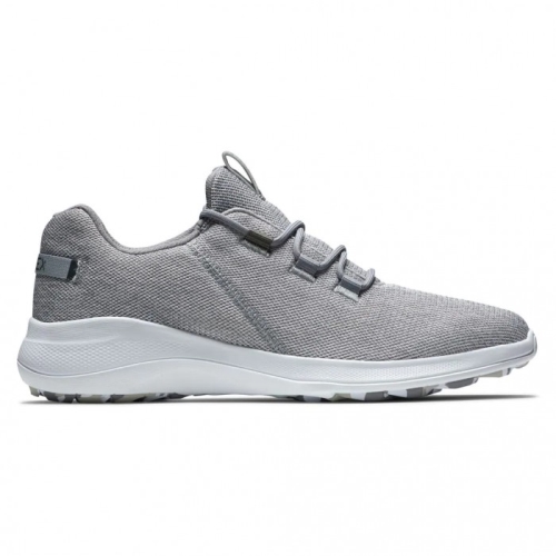 Grey / White Men's Footjoy Golf Flex Coastal Spikeless Golf Shoes | UK7519382