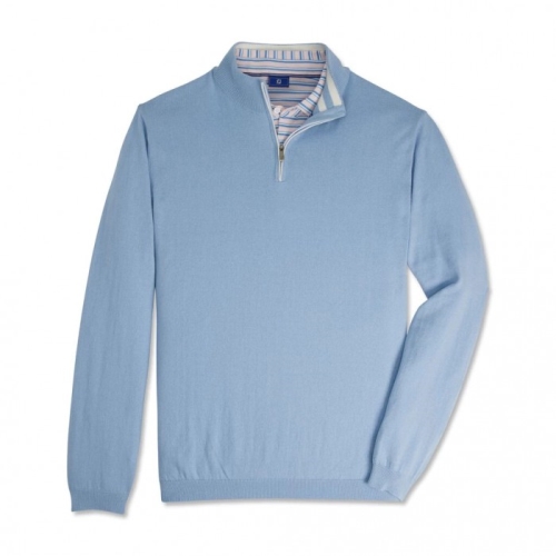 Heather Grey Men's Footjoy Golf Quarter-Zip Sweater Jacket | UK2653978