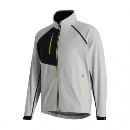 Silver / Black / Lime Men's Footjoy Golf HydroTour Rain Jacket | UK8396520