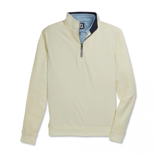 Vanilla Men's Footjoy Golf Half-Zip Pullover | UK2498763