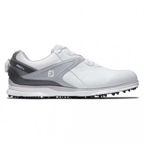 White / Grey Men's Footjoy Golf Pro|SL BOA Spikeless Golf Shoes | UK3947168