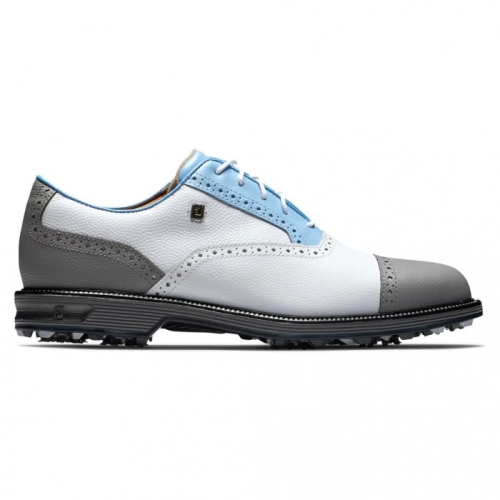 White Pebble / Light Blue / Grey Pebble Men's Footjoy Golf Premiere Series - Tarlow Spiked Golf Shoe