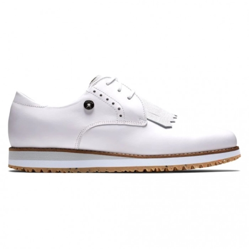 White Women's Footjoy Golf Sport Retro - Kiltie Spikeless Golf Shoes | UK4017693