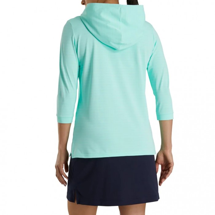 Aquamarine Women's Footjoy Golf 3/4 Sleeve Pinstripe  Hoodie | UK1390582