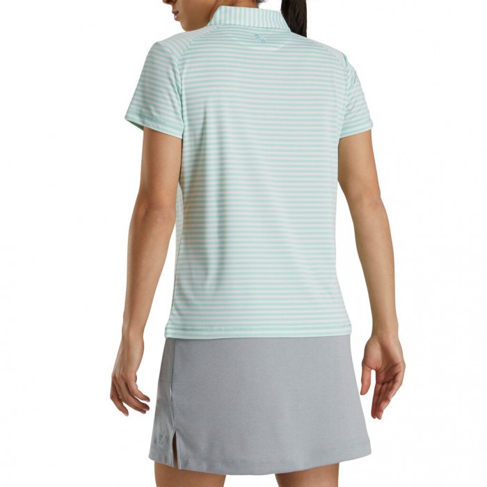 Aquamarine Women's Footjoy Golf Heather Stripe Shirts | UK8625091