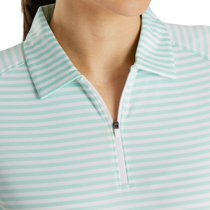 Aquamarine Women's Footjoy Golf Heather Stripe Shirts | UK8625091