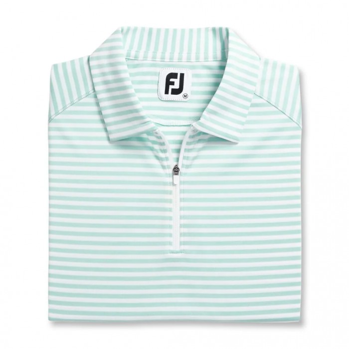 Aquamarine Women\'s Footjoy Golf Heather Stripe Shirts | UK8625091