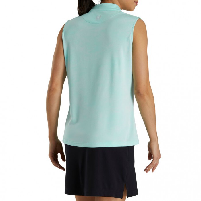 Aquamarine Women's Footjoy Golf Sleeveless Jacquard Shirts | UK5139072