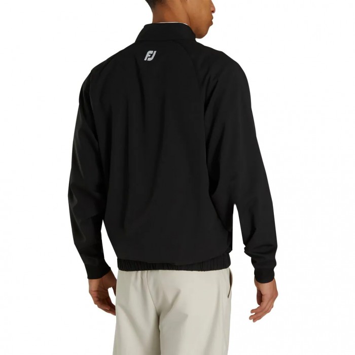 Black Men's Footjoy Golf Half-Zip Windshirt | UK7816953