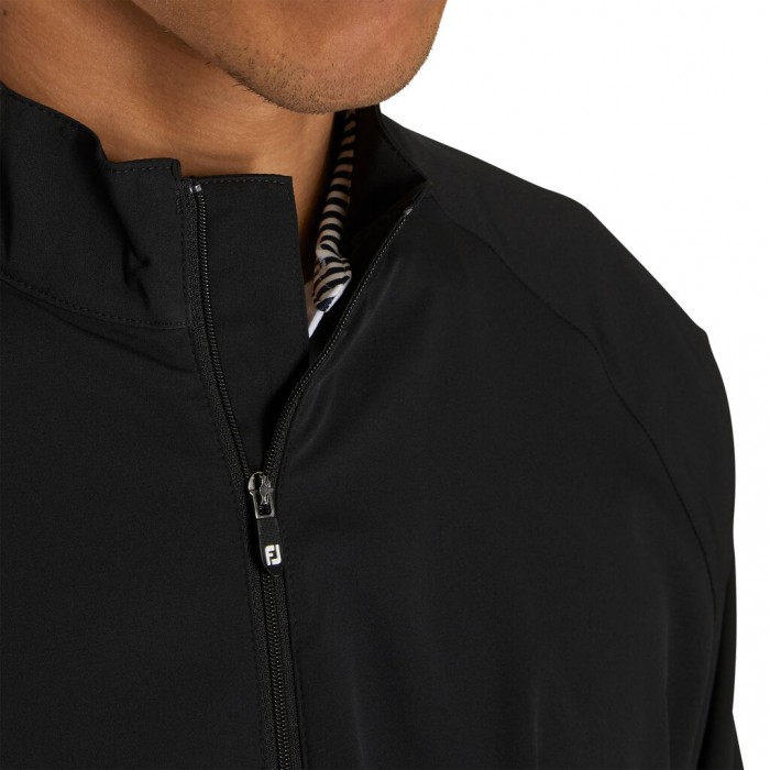 Black Men's Footjoy Golf Half-Zip Windshirt | UK7816953