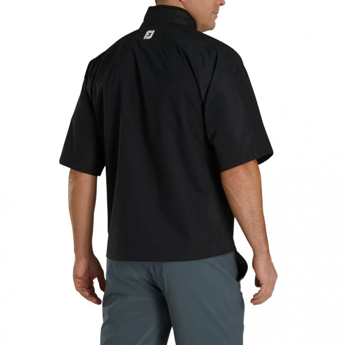 Black Men's Footjoy Golf HydroLite Short Sleeve Shirts | UK4053968