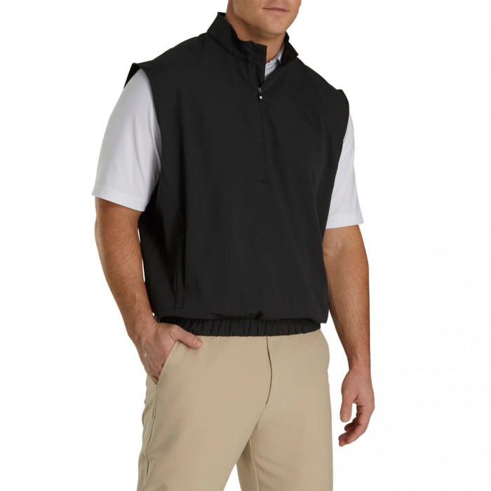 Black Men's Footjoy Golf  Windshirt | UK2980567