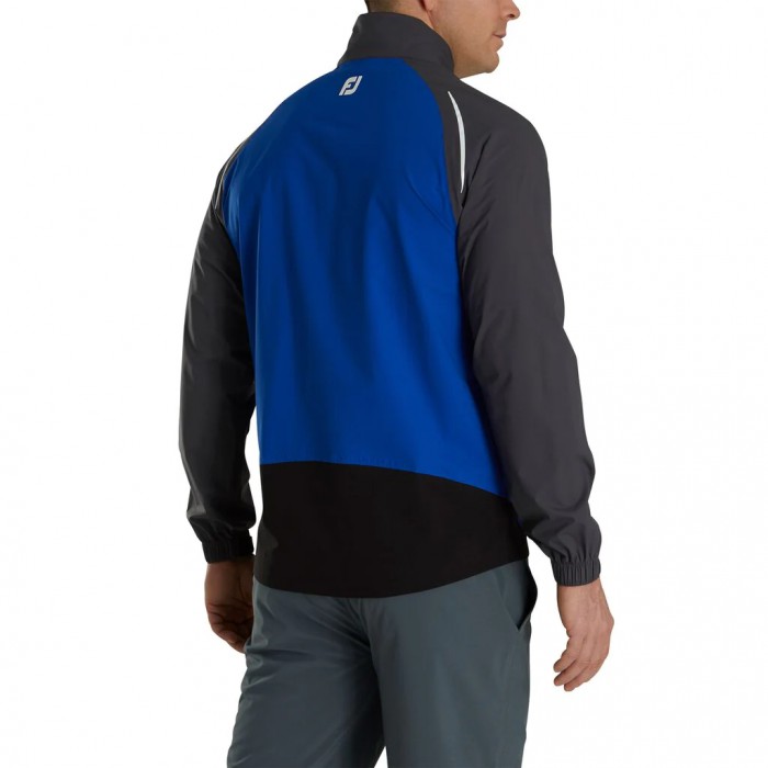 Blue / Charcoal Men's Footjoy Golf Select LS Rain Jacket | UK6397485