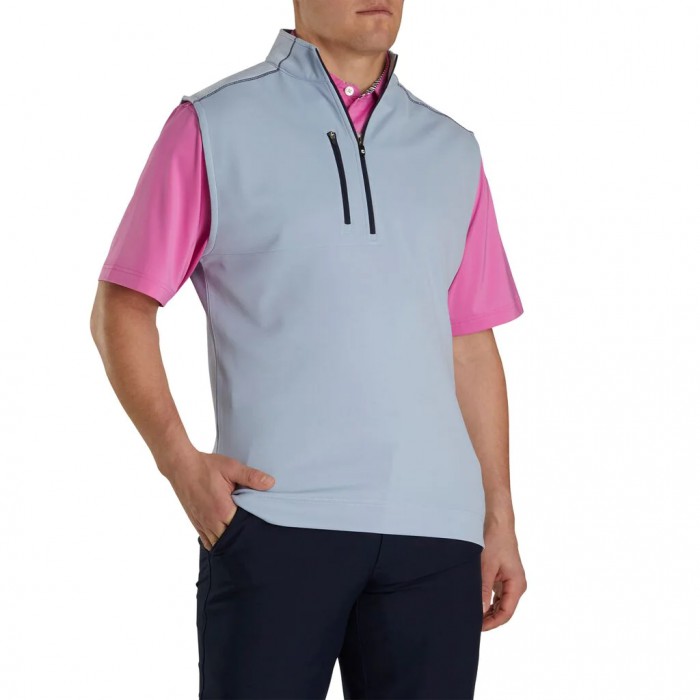 Blue Fog Men's Footjoy Golf Half-Zip Heather Blocked Vest | UK0893621