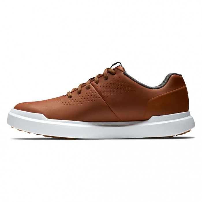 Brown Men's Footjoy Golf Contour Casual Spikeless Golf Shoes | UK1459708