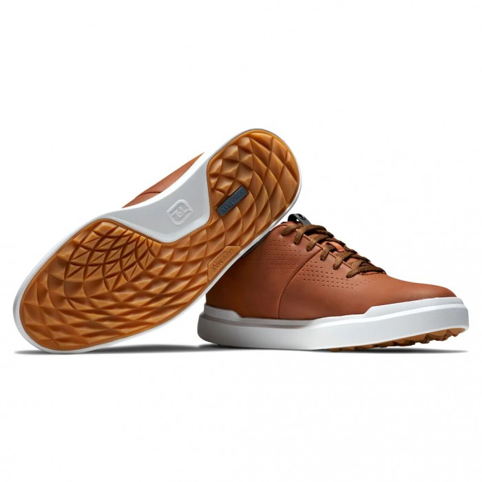 Brown Men's Footjoy Golf Contour Casual Spikeless Golf Shoes | UK1459708