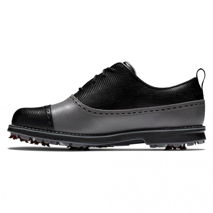 Charcoal / Black Women's Footjoy Golf Premiere Series - Cap Toe Spiked Golf Shoes | UK5271698