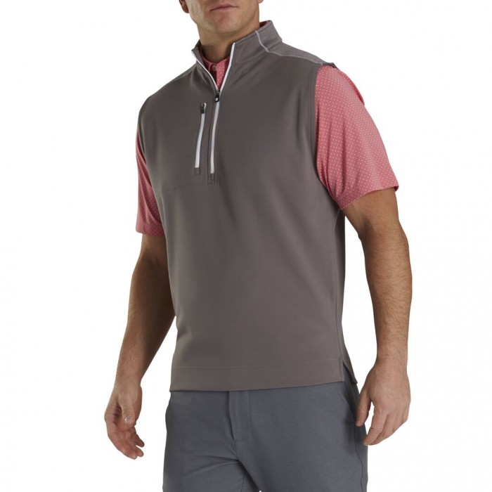 Coal Men's Footjoy Golf Half-Zip Heather Blocked Vest | UK4975038