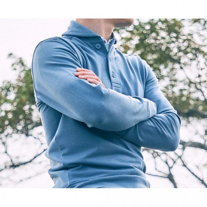 Dusk Blue Men's Footjoy Golf Coastal Collection Shawl Collar Sweatshirt Jacket | UK5427813