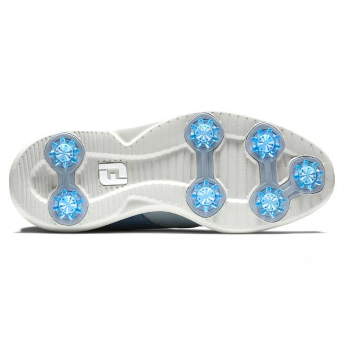 Grey / Blue Men's Footjoy Golf Traditions Spiked Golf Shoes | UK0435789