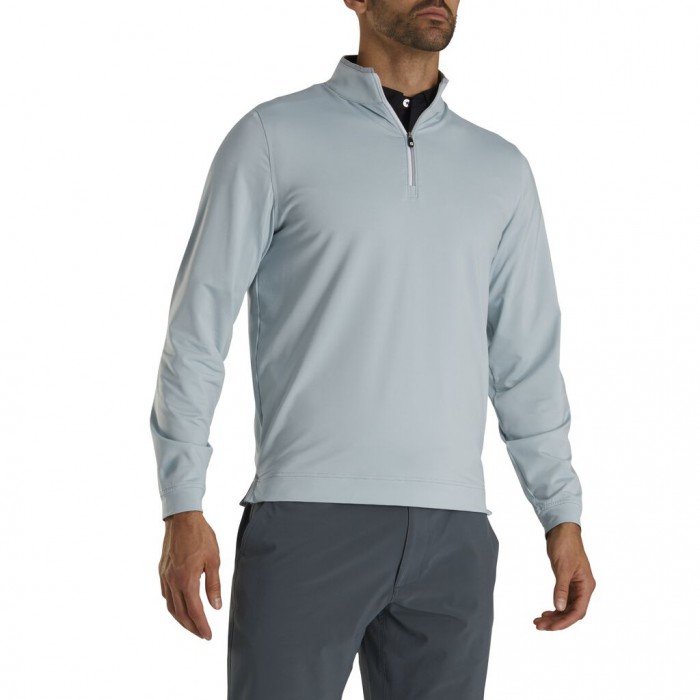 Grey / Ice Blue Men's Footjoy Golf Lightweight Quarter-Zip Jacket | UK0395864