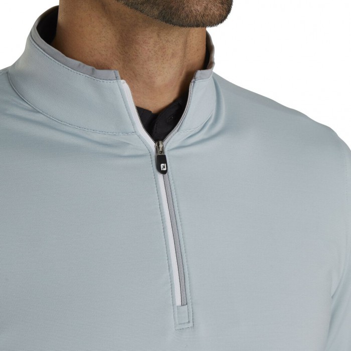 Grey / Ice Blue Men's Footjoy Golf Lightweight Quarter-Zip Jacket | UK0395864