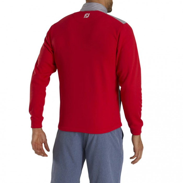 Grey / Red Men's Footjoy Golf Full-Zip Hybrid Jacket | UK2795136