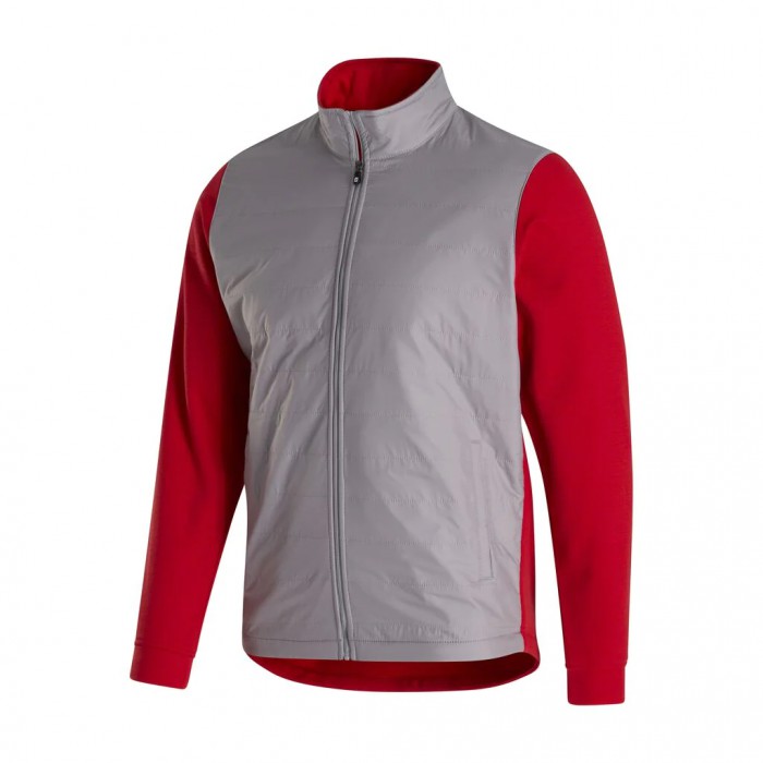 Grey / Red Men\'s Footjoy Golf Full-Zip Hybrid Jacket | UK2795136