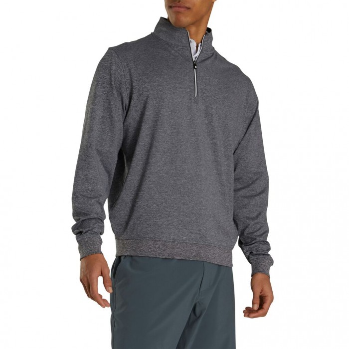 Heather Charcoal Men's Footjoy Golf Half-Zip Pullover | UK9364850