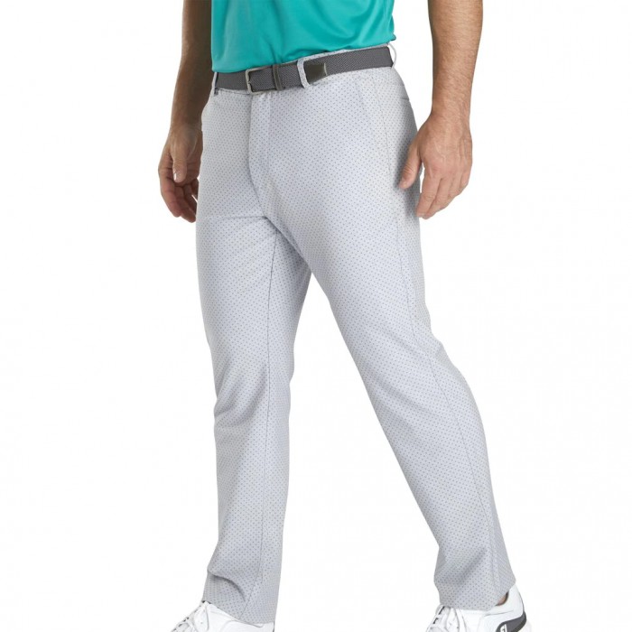 Heather Grey Micro Print Men's Footjoy Golf Tour Pants | UK3024596