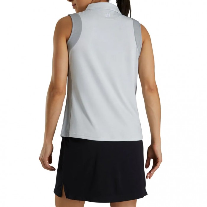 Heather Grey Women's Footjoy Golf Sleeveless Jacquard Back Shirts | UK0251679