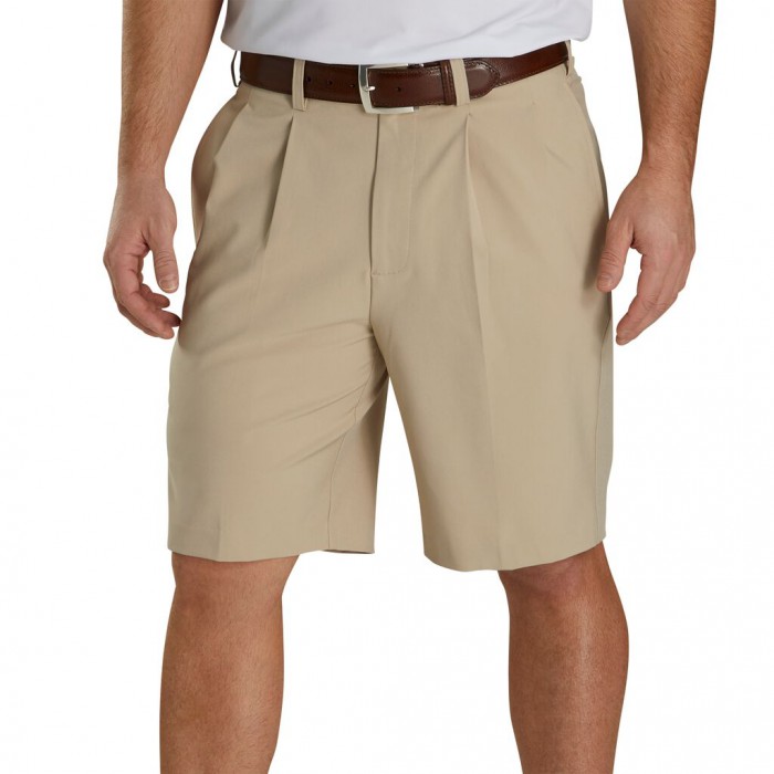 Khaki Men's Footjoy Golf Pleated Shorts 9.5