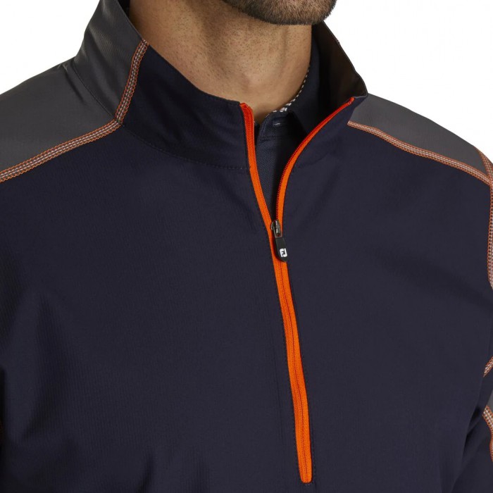 Navy / Charcoal / Orange Men's Footjoy Golf Short Sleeve Sport Windshirt | UK4201873