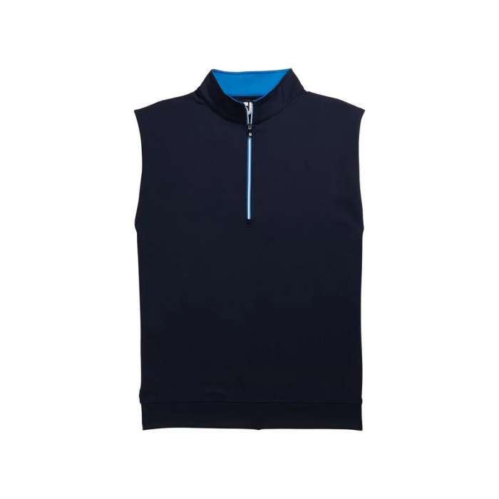 Navy Men's Footjoy Golf Half-Zip Vest | UK8760349