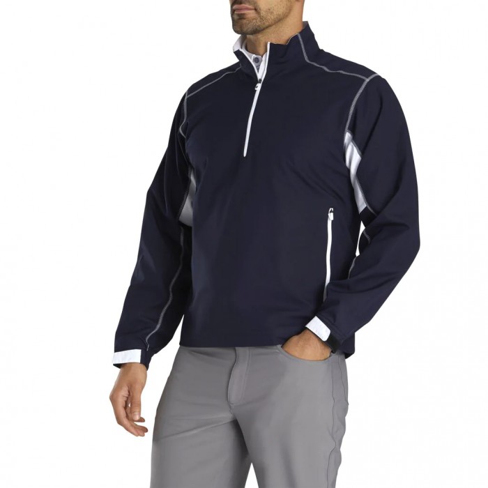 Navy / White Men's Footjoy Golf Sport Windshirt | UK3591748