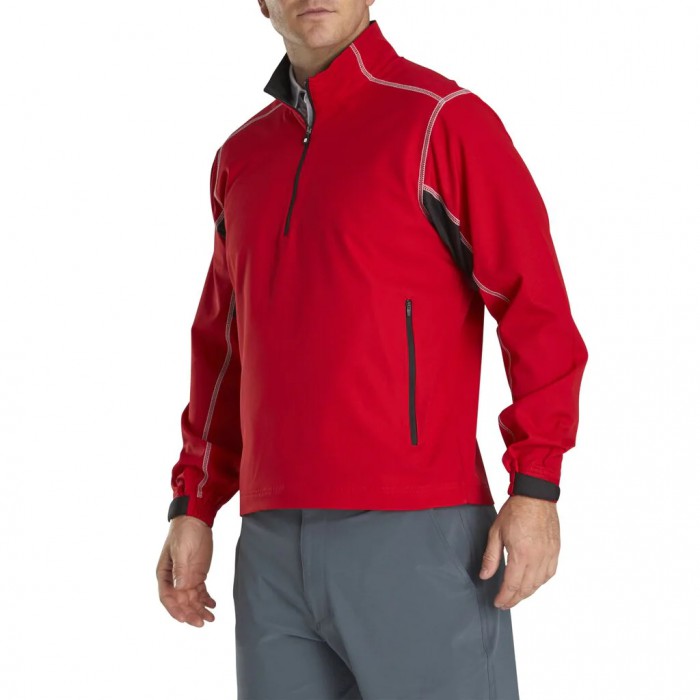 Red / Black Men's Footjoy Golf Sport Windshirt | UK1956730