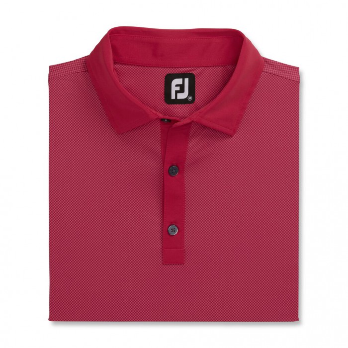 Ruby / Pink Men\'s Footjoy Golf Stretch Lisle Mini Check Print Shirts | UK0235167