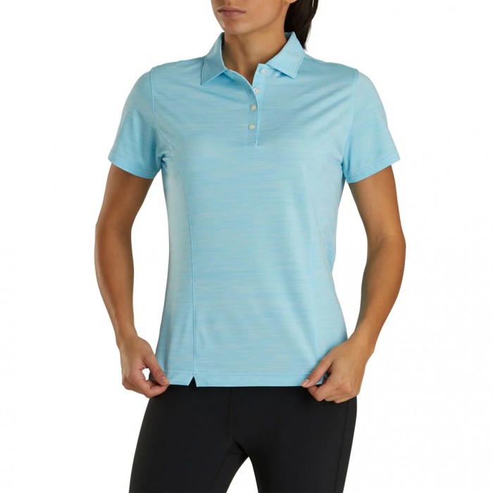 Space Dye Light Blue Women\'s Footjoy Golf ProDry Interlock Self Collar -Previous Season Style Shirts