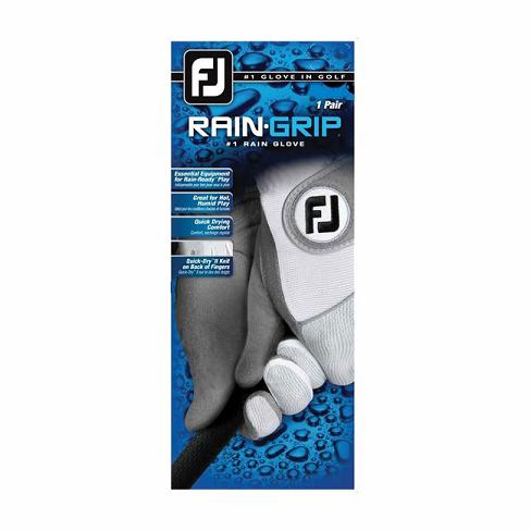 White/Grey Men's Footjoy Golf RainGrip Golf Gloves | UK6084297