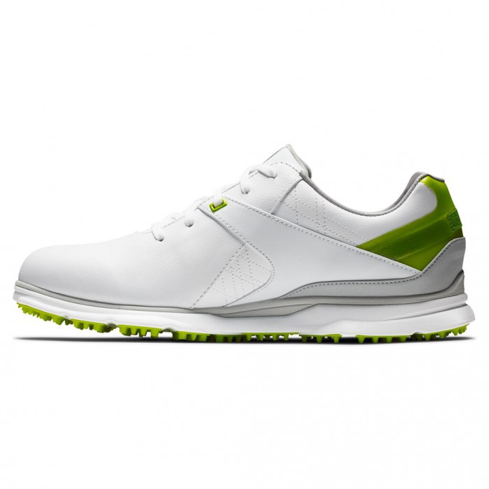 White / Lime Men's Footjoy Golf Pro|SL Spikeless Golf Shoes | UK1389640