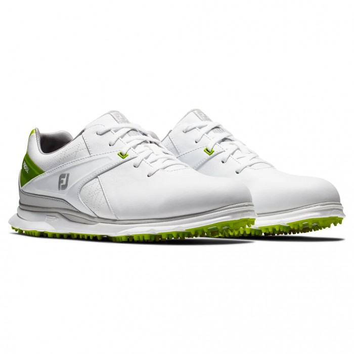 White / Lime Men's Footjoy Golf Pro|SL Spikeless Golf Shoes | UK1389640