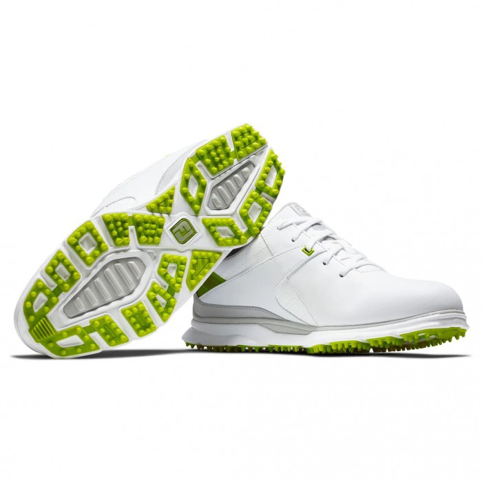 White / Lime Men's Footjoy Golf Pro|SL Spikeless Golf Shoes | UK1389640