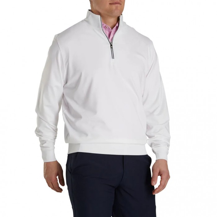 White Men's Footjoy Golf Half-Zip Pullover | UK1746539