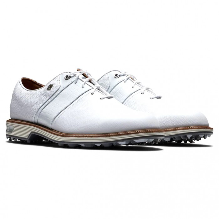 White Men's Footjoy Golf Premiere Series - Packard Spiked Golf Shoes | UK8503961