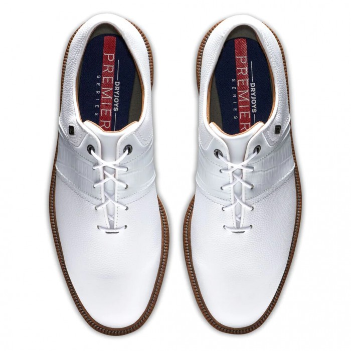 White Men's Footjoy Golf Premiere Series - Packard Spiked Golf Shoes | UK8503961