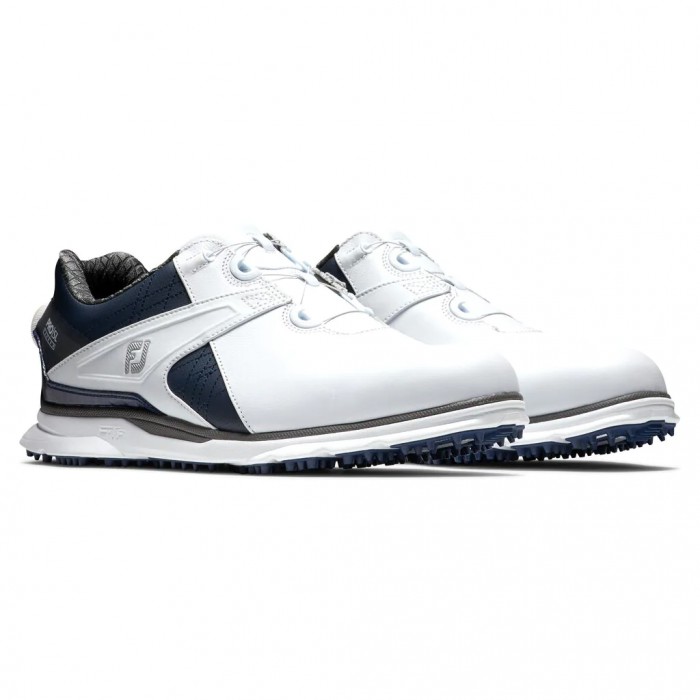 White / Navy Men's Footjoy Golf Pro|SL Carbon BOA Spikeless Golf Shoes | UK7164280